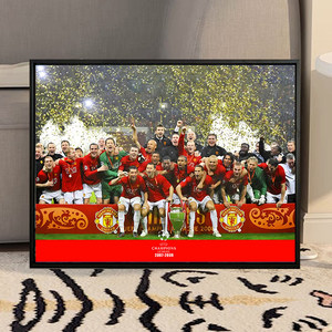 Peinture décorative personnalisable encadrée en porcelaine de cristal, <span class=keywords><strong>photo</strong></span> de groupe de match de football - Style minimaliste moderne PSG Champions - Product Image 4