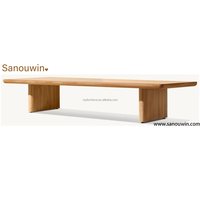 Table basse en bois de teck naturel moderne au design de luxe haut de gamme pour l'extérieur Surface spacieuse Jardin