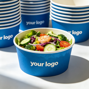 Custom Logo Eco-Friendly Biodegradable Round Paper Bowl Disposable Food Salad Bowl for Restaurant Lunch Takeout Delivery - Product Image 3