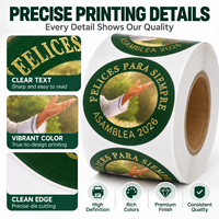 Étiquettes rondes personnalisées en rouleau, couleur intégrale, autocollantes, pour l'emballage de produits de détail avec impression de logo découpé avec précision