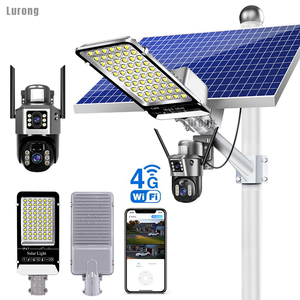 Faro Stradale Solare per Illuminazione di Cantieri Edili e Fabbriche, Luce Solare <span class=keywords><strong>a</strong></span> LED da Esterno con Telecamera IP65 per Giardino, Cortile e Ingresso - Product Image 2