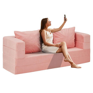 Sillón Puff Plegable 3 en 1 de Estilo Moderno para Adultos, Convertible en Cama con Almohada, Sofá de Piel Sintética Grande para el Suelo - Product Image 3