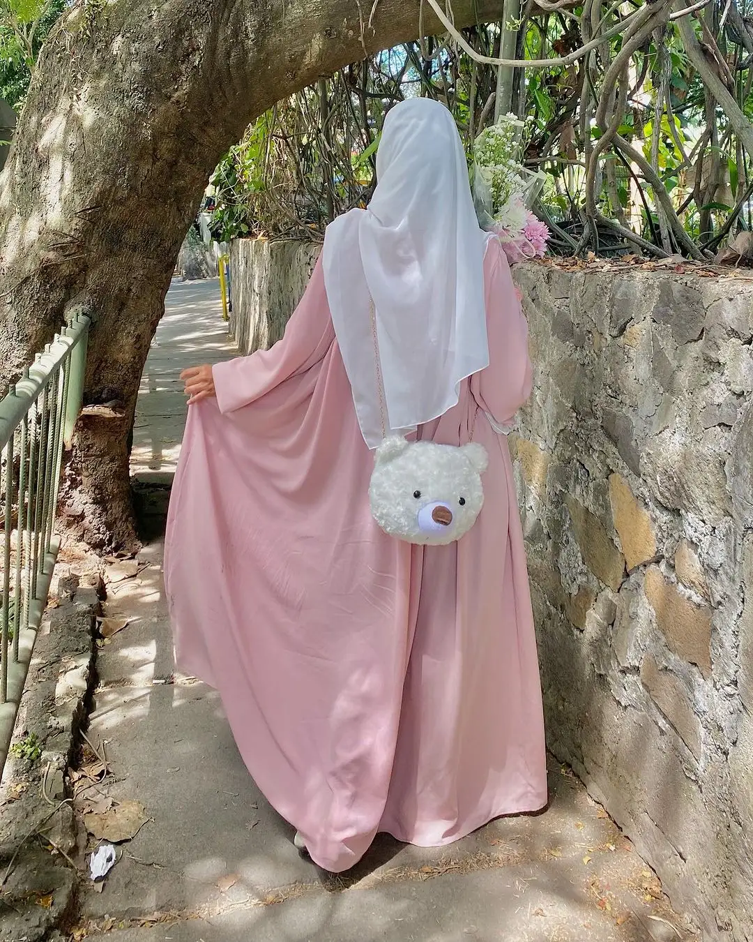 Aschulman özel müslüman uzun elbiseler Femmes Robe Musulmane cidde'den 2023 pembe organze Abaya