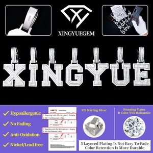 Joyería Hip Hop a Precio de Fábrica, Diamante Moissanita VVS con Incrustaciones, Plata de Ley 925, Colgante con Inicial de la A a la Z para Hombre con Cadena - Product Image 2