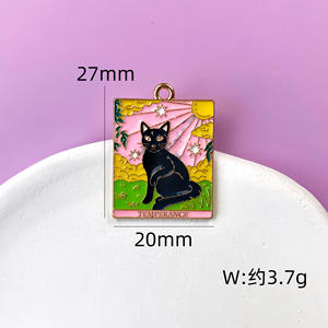 Ciondolo in lega di gatto nero tarocco con ciondolo in smalto per collana/portachiavi/creazione di gioielli Goth-accessorio gotico fai da te - Product Image 3