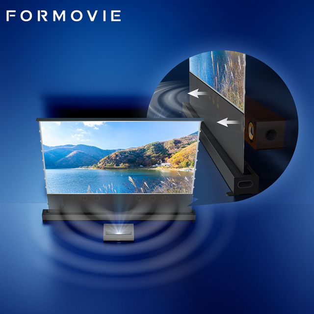 New Arrival Formovie Fengmi 120 Inch CBSP Motorized Floor Rising Screen Automatic Roll Down 4K Ultra HD Projection Screen