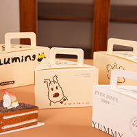 Boîte à gâteau triangulaire personnalisée de qualité alimentaire, boîte d'emballage portable pour pâtisserie avec poignée pour desserts, mousse, tranches et sandwichs