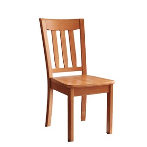 Silla de comedor de madera maciza con respaldo, color madera natural, para uso doméstico, estilo nórdico. - Product Image 5