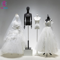 Maniquí de Exhibición para Tienda de Ropa, Maniquí de Mujer con Parte Superior de Gamuza para Vestidos de Novia, Accesorios para Escaparates