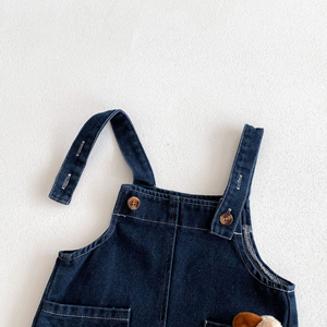 Angou Winter Toddler Baby Boys Girls Pants Overalls Denim Solid Casual Kids Clothes Trousers Wholesale - Product Image 5