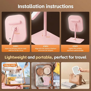 Miroir de Maquillage LED Moderne de Bureau avec 3 Couleurs de Lumière, Miroir Tactile pour Femmes, Miroir de Coiffeuse pour Chambre à Coucher - Product Image 2