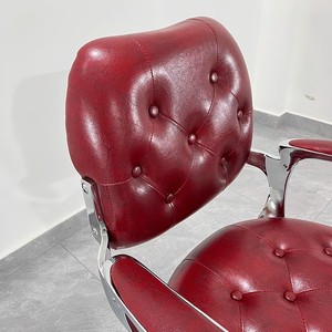 Chaise de barbier vintage en aluminium pour atelier et salon, mobilier de coiffure - Product Image 4