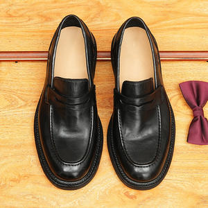 Genuine Leather Business Formal <b>Shoes</b> Breathable Round Toe Brogue Oxford <b>Shoes</b> For Work Commute - Product Image 5