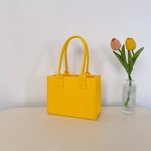 Mini Solid <strong>Color</strong> Custom Logo Eco Friendly Square Small Felt Tote <strong>Bag</strong> for Women Work and Grocery Shopping - Product Image 3