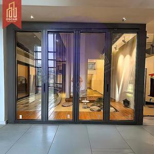Pintu lipat dalam ruangan luar ruangan tahan air tahan angin kayu Pvc langit-langit eksterior Veneer pintu kamar tidur dapur kamar mandi pintu lipat - Product Image 1