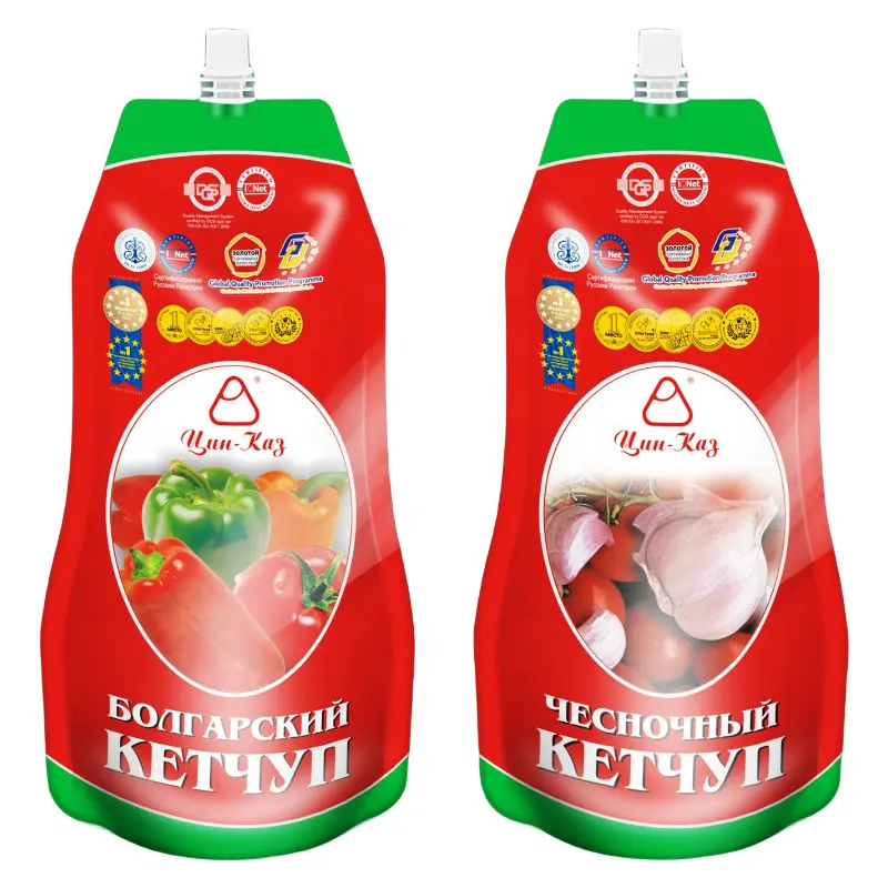 aseptic bag tomato paste packaging material with inner straw pouch spout stand up pouch aluminum plastic bag