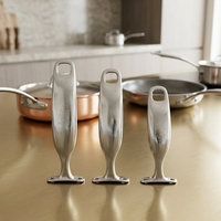 Poignée longue simple en acier inoxydable, anti-brûlure, écologique, design moderne et minimaliste, personnalisable selon échantillon, compatible four