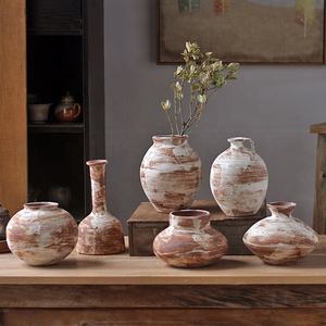 Macetas Decorativas de Barro para Jardín, Estilo Rústico, Hechas a Mano, Pintadas, Estilo Wabi Sabi, Florero de Cerámica, Decoración para el Hogar y Hoteles - Product Image 1