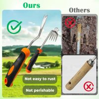 Lot de 3 outils à main de jardin en acier inoxydable coupe-mauvaises herbes grattoirs à joints outil de coupe de pissenlit houe
