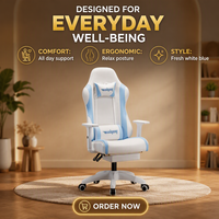 Chaise de Gaming Ergonomique pour E-sport et Streaming à Domicile, Pivotante, Accoudoirs Réglables, Revêtement en Cuir Synthétique, Luxe, Hauteur Ajustable