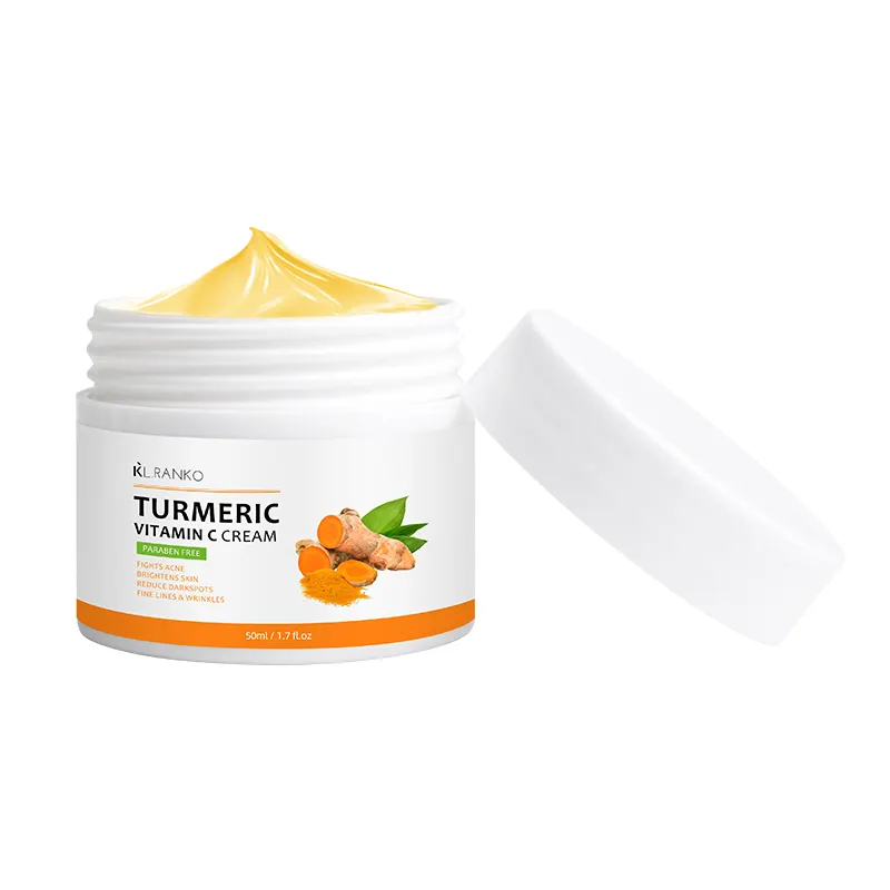 Aangepaste Oem Kurkuma Vitamine C Gezichtscrème Donkere Vlek Verwijderaar Corrector Witte Verhelderende Vochtinbrengende Crème Dag Nacht Gezichtscrème