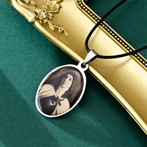 Collar de Cadena de Oro de Diseño de Joyería de Moda al por Mayor para Damas, Imagen de María y el Niño Jesús - Product Image 6