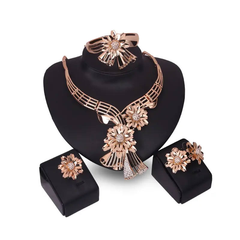 Pendentif en forme de fleur fait main, Lateefah, accessoires de cristal, strass, boucle d'oreille, Bracelet, collier, ensembles de bijoux, vente en gros