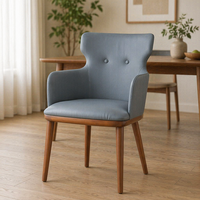 Chaise de salle à manger moderne à dossier haut en similicuir avec pieds en bois, couleur au choix, pour usage domestique et hôtelier