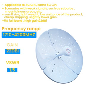Tăng cường cao 1710-4200MHz lưới sừng ăng ten Parabol dọc di động tăng cường tín hiệu Wi-Fi tăng cường 4G/5G ăng ten Bộ định tuyến - Product Image 4