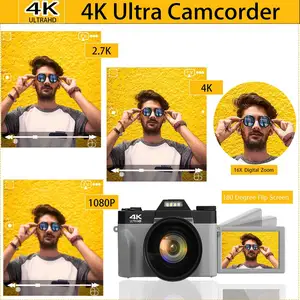 Câmera digital vlogging 4k, câmera para youtube 4k hd 1080p 48mp com wi-fi