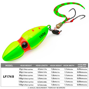 Señuelo de Pesca Tipo <span class=keywords><strong>Binbin</strong></span> con Anzuelos, 100g, F-0155, Verde Dorado - Product Image 4