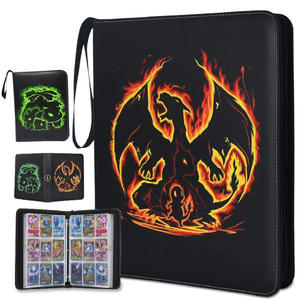 Protège-cartes <span class=keywords><strong>double</strong></span> face en PU pour cartes de sport, MTG, TCG, avec motif personnalisé, logo, 4/9 pochettes, pour collection de cartes à collectionner Pokémon - Product Image 1