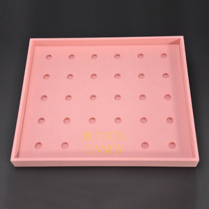 Caja de Almacenamiento de Broches de Terciopelo con Logotipo Personalizado, Varios Estilos, Diferentes Bandejas, Color Rosa - Product Image 4