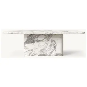 Роскошный квадратный обеденный стол LANDIVIEW, арабескато, мраморный травертиновый консольный стол, мебель из натурального камня