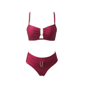 Damen-Bikini-Set in U-Form, einfarbig, sexy Badebekleidung, 2-teiliger lässiger Badeanzug für den Sommer-Strandurlaub - Product Image 6
