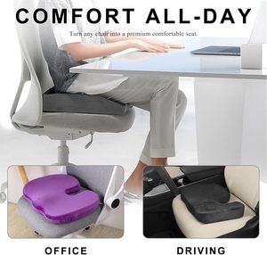 Anti slip Soft Relief Sciatica Coccygeal Pain Office Wheelchair Driving Memory Foam Buttocks <b>Massage</b> Seat <b>Cushion</b> extra Thick - Product Image 5