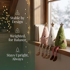 Figurine en peluche douce pour décoration de Noël, statue de table pour fête à la maison, joli ornement de Noël pour une ambiance intérieure chaleureuse - Product Image 4