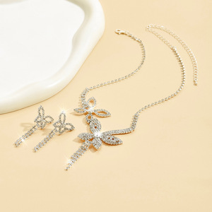 Factory Wholesale Personality Tassel Necklace Earring Set <b>Wedding</b> Dress <b>Accessories</b> Jewelry Sets for Women - Product Image 6