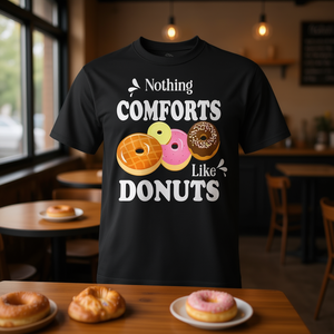Nada como una camiseta con diseño de donuts coloridos para amantes de la comida. - Product Image 3
