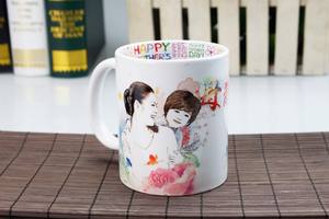 11oz en gros pas cher tasse en céramique tasse thème tasse cadeau pour maman tasses personnalisées pour sublimation avec des techniques intérieures de fleurs rôties - Product Image 5