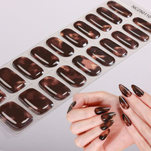 شرائط طلاء الأظافر الجل شبه المعالجة بالأشعة فوق البنفسجية بجودة الصالونات، سهلة التطبيق والإزالة، بلون وردي متدرج، ملصقات طلاء الأظافر الجل - Product Image 4