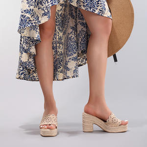 Sandalias de cuña de malla transpirables para mujer, con plataforma y suela gruesa, zapatos de verano con cordones, tacones de cuña de plataforma para mujer, zapatos de encaje delicados - Product Image 3