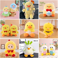 Pasokan Langsung Pabrik Boneka Ayam Lucu Kawaii 24cm dengan Dasi Kupu-kupu dan Topi Pesta, Hadiah Mesin Cakar, Grosir untuk Permainan Arcade