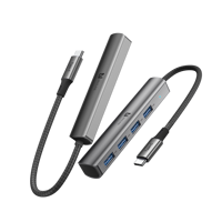 UNIEAN 4 in 1 Multiport Type C Hub USB 3.0 Konverter Multi-fungsi Splitter Adaptor Hub Usb c untuk Laptop dan Ponsel