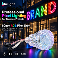Lumière LED RGB à points de 60 mm, 360 degrés, DC24V SMD5050 18LED GS8206, type cabochon, pour lettres lumineuses et projets d'enseignes publicitaires