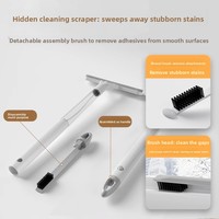Gadget de nettoyage de vitres en plastique Modèle 11, grattoir à eau domestique trois-en-un, outil de nettoyage de miroirs, éponge double usage