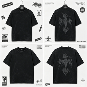 T-shirt DTG ample et épais à coupe décontractée, imprimé tendance, surdimensionné, vintage, personnalisé pour homme, streetwear en coton avec motifs graphiques - Product Image 1