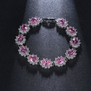 Hibride Vintage Bloem Heldere Kubieke Zirkoon Vrouwen Bruiloft Armbanden Mode Sieraden Vrouwelijke Geschenken B-99 - Product Image 5