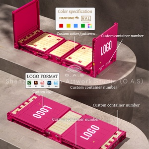O.a.s container mô hình nhà máy tùy chỉnh scale1: 20 nhựa Thủ công mỹ nghệ Vận chuyển hộp Hyundai phẳng giá container mô hình - Product Image 2
