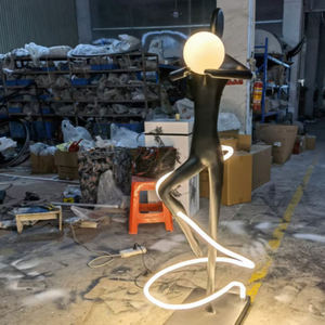 Escultura de arte humano lámpara de pie Hotel centro comercial danza diosa decoración puerta <span class=keywords><strong>duende</strong></span> estatua luces - Product Image 5